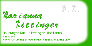 marianna kittinger business card